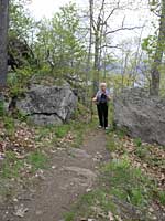 A hiker on Mount Tom